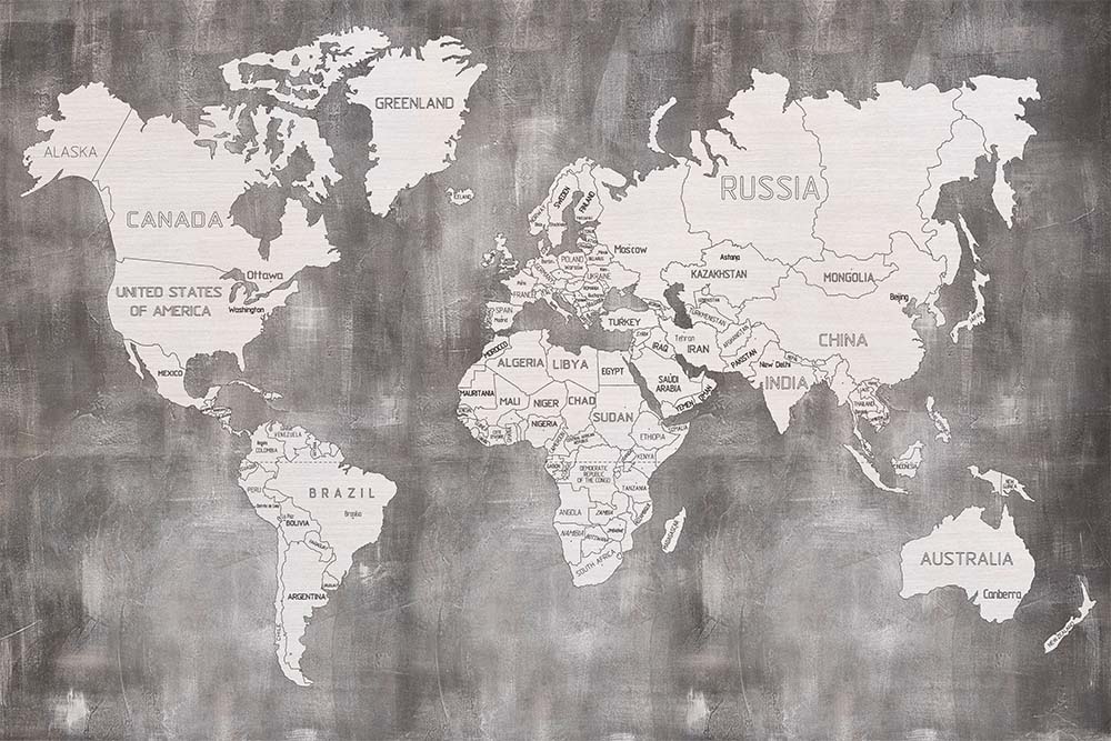 Dünya Haritası Ülke isimleri Yazılı Duvar Kağıdı