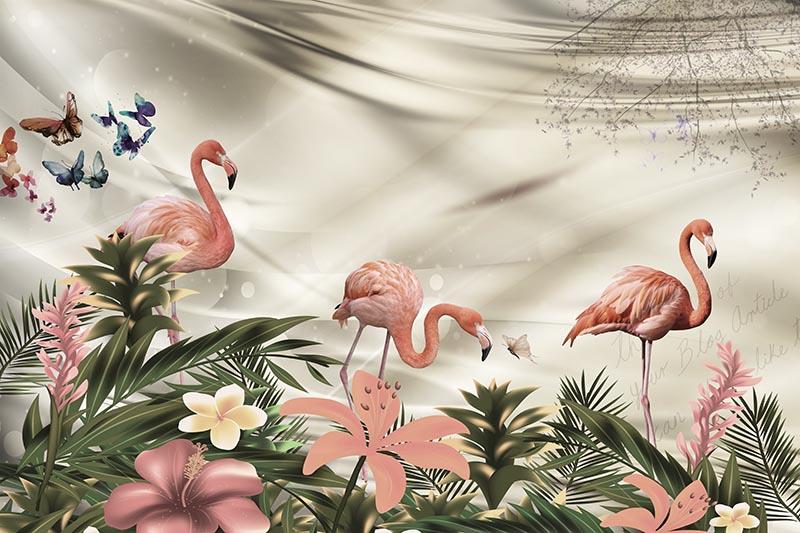 Flamingo Desenli Duvar Kağıdı