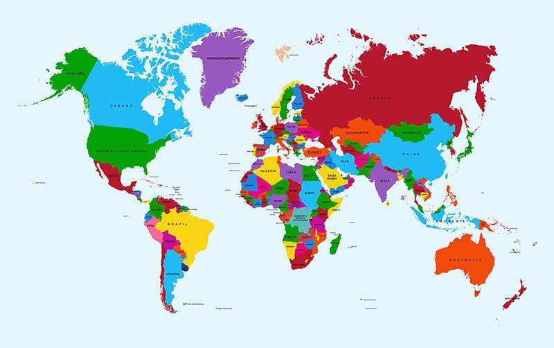 Harita 1 Renkli Dünya Haritası